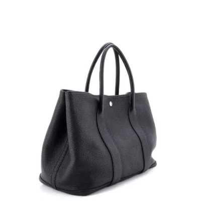 Pre-owned Hermes  Hermes Garden Party Tote Leather 36 In Black