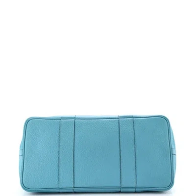 Pre-owned Hermes  Hermes Garden Party Tote Leather 36 In Blue
