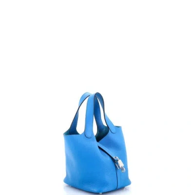 Pre-owned Hermes  Hermes Picotin Lock Bag Clemence Pm In Neutral