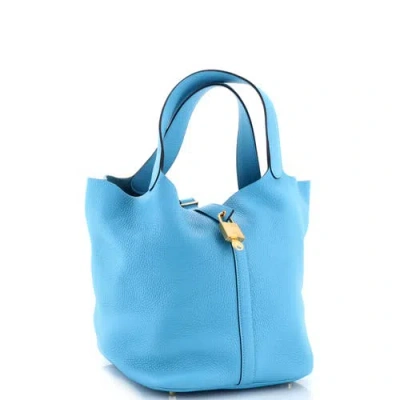 Pre-owned Hermes  Hermes Picotin Lock Bag Clemence Gm In Animal Print