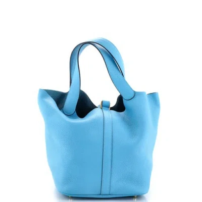 Pre-owned Hermes  Hermes Picotin Lock Bag Clemence Gm In Animal Print