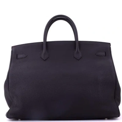 Pre-owned Hermes  Hermes Birkin Handbag Black Togo With Palladium Hardware 40 In Black