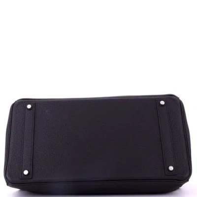 Pre-owned Hermes  Hermes Birkin Handbag Black Togo With Palladium Hardware 40 In Black