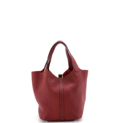 Pre-owned Hermes  Hermes Picotin Lock Bag Clemence Mm In Brown