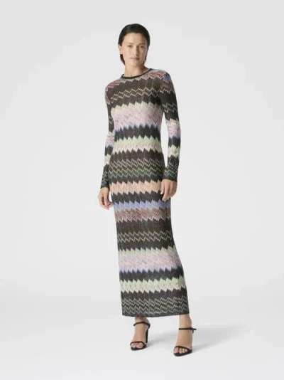 Missoni Viscose Lamé Snake-pattern Gown In Multi