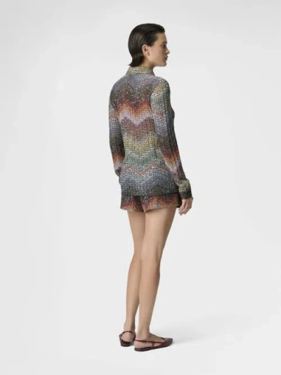 Missoni Sequin-embellished Zigzag Metallic-knit Shirt In Multi