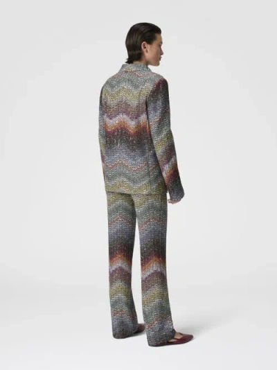 Missoni Double-breasted Viscose Lamé Blazer With Sequins In Multi