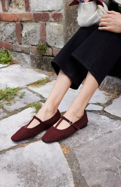 Vivaia T-bar Ballet Flats In Burgundy