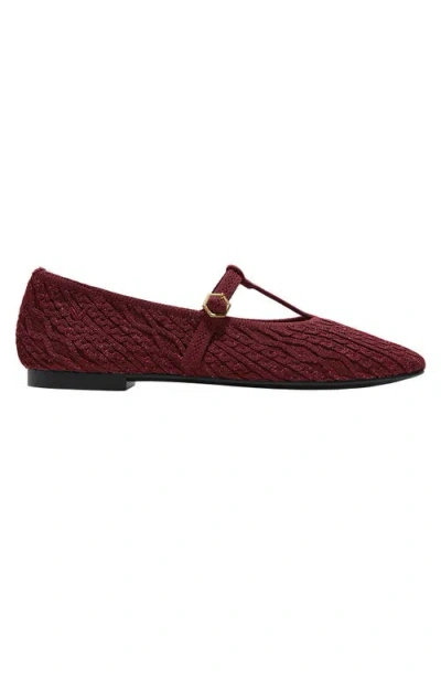 Vivaia T-bar Ballet Flats In Burgundy