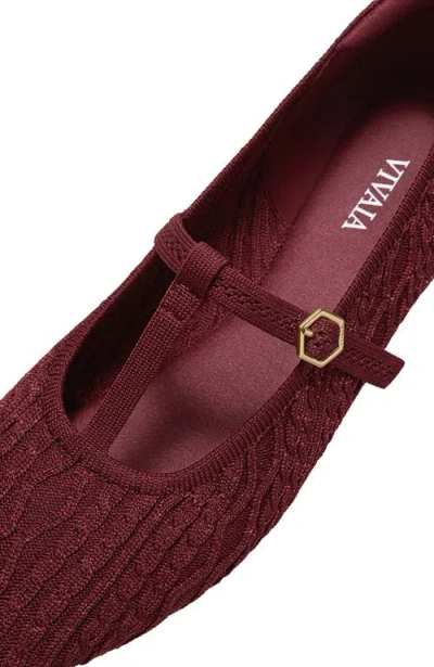 Vivaia T-bar Ballet Flats In Burgundy