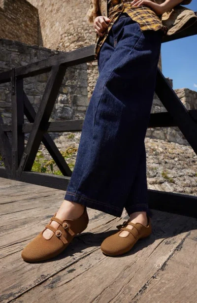 Vivaia Twin-strap Flats In Brown