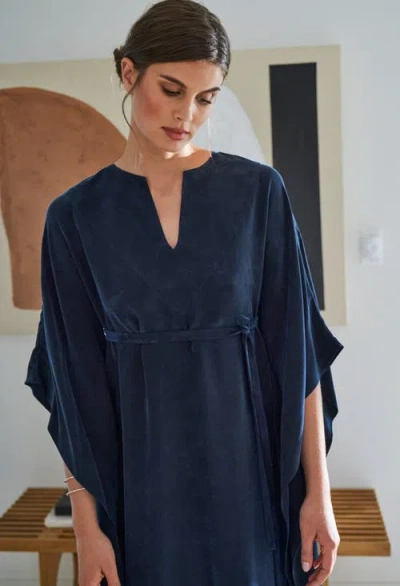 Ocean + Main Ocean+main Belted Caftan In Blue