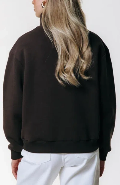 Colourful Rebel Uni Logo Wave Zip Sweat In Brown