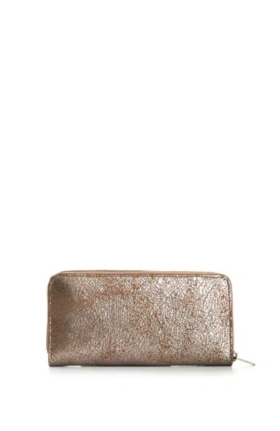Velez Folia Leather Checkbook Wallet In Silver