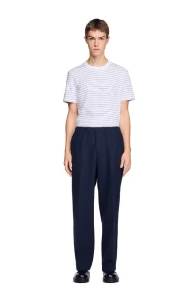 Sandro Wide-leg Trousers In Blue