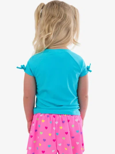 Rufflebutts Upf50 Active Raglan Bow Shirt In Blue