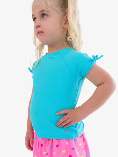 Rufflebutts Upf50 Active Raglan Bow Shirt In Blue