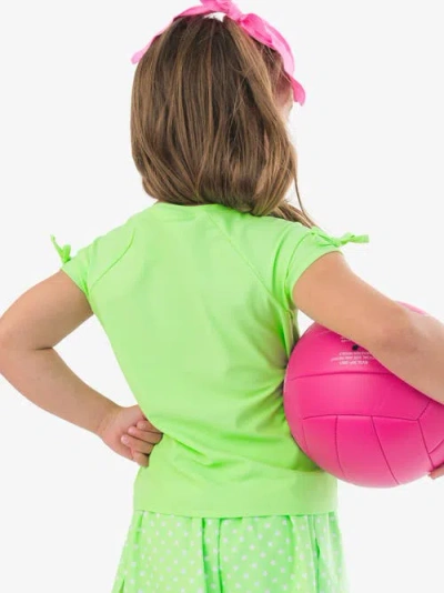 Rufflebutts Upf50 Active Raglan Bow Shirt In Green