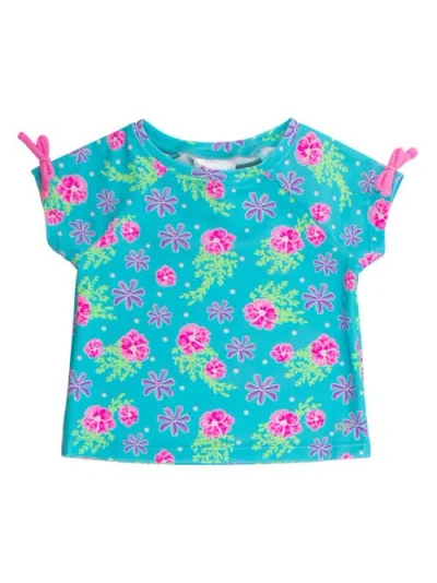 Rufflebutts Upf50 Active Raglan Bow Shirt In Blue