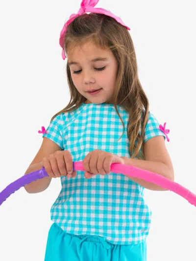 Rufflebutts Upf50 Active Raglan Bow Shirt In Blue