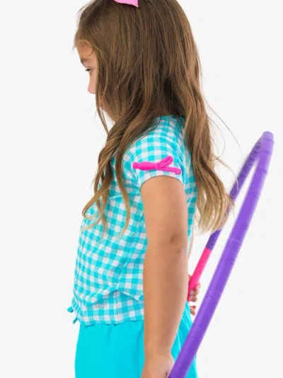 Rufflebutts Upf50 Active Raglan Bow Shirt In Blue