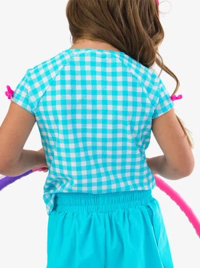 Rufflebutts Upf50 Active Raglan Bow Shirt In Blue