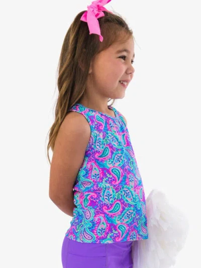 Rufflebutts Girls Upf50+ Active Tank Top In Blue