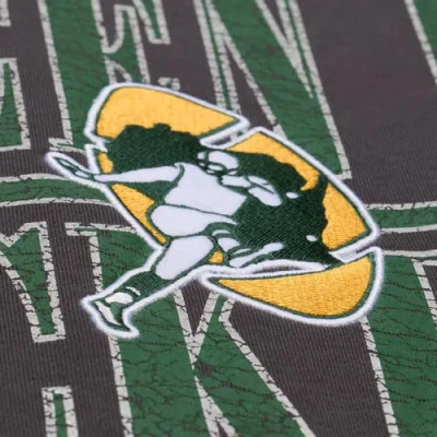 Mitchell & Ness Black Green Bay Packers Downtown Crew Vintage Logo Sweatshirt In Black