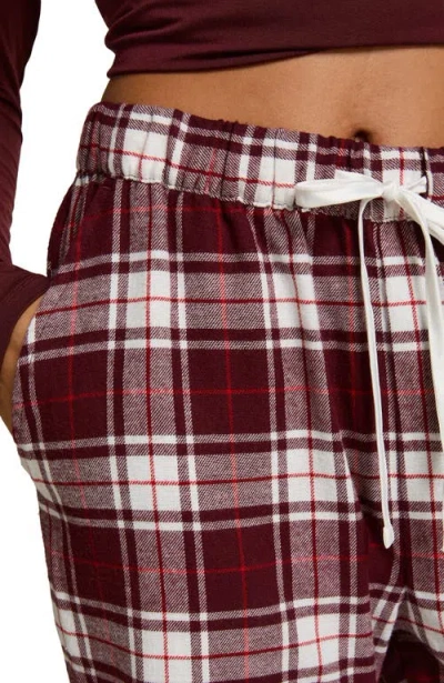 Hunkemoller Hunkemöller Flannel Pyjama Pants In Burgundy