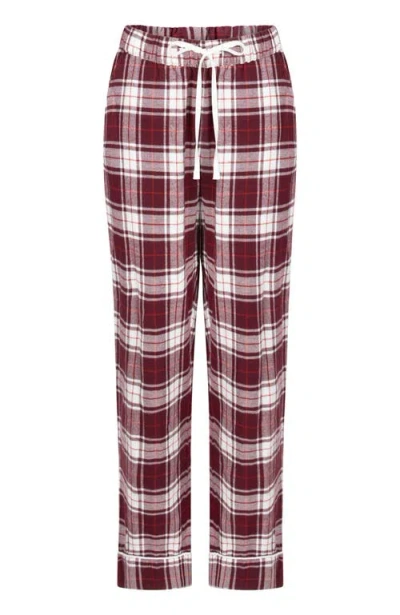 Hunkemoller Hunkemöller Flannel Pyjama Pants In Burgundy