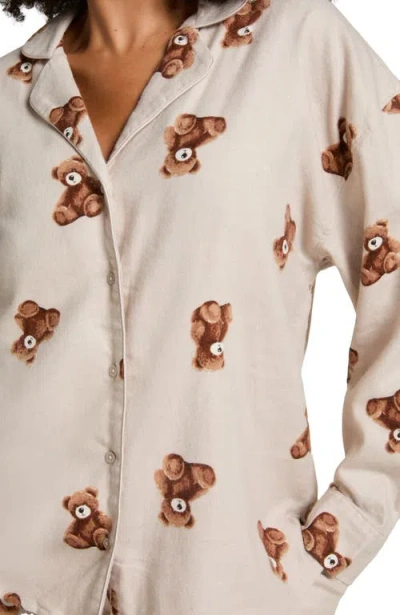 Hunkemoller Hunkemöller Jacket Flannel Twill Bear In Gray