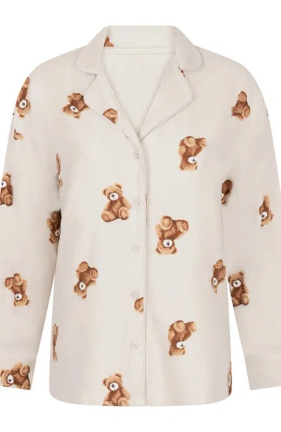 Hunkemoller Hunkemöller Jacket Flannel Twill Bear In Gray