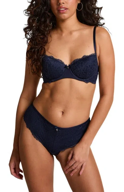 Hunkemoller Hunkemöller Marine Padded Underwired Bra In Blue