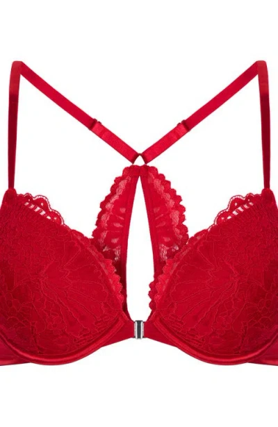 Hunkemoller Hunkemöller Whitney Padded Push-up Underwired Bra In Red
