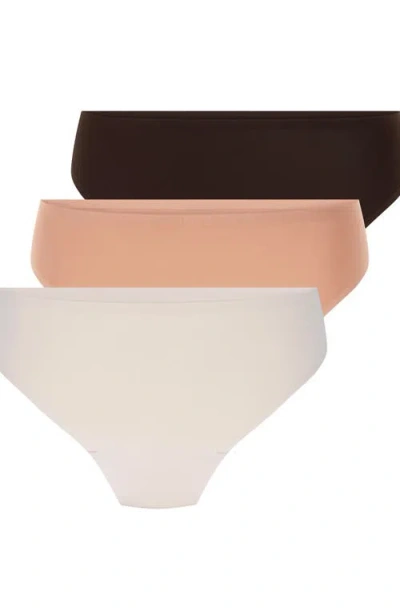 Hunkemoller Hunkemöller 3-pack Invisible Thongs In Brown