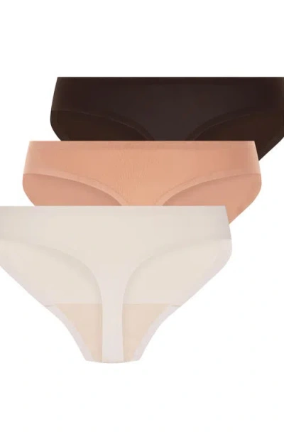 Hunkemoller Hunkemöller 3-pack Invisible Thongs In Brown