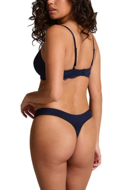 Hunkemoller Hunkemöller Marine Padded Push-up Underwired Bra In Blue