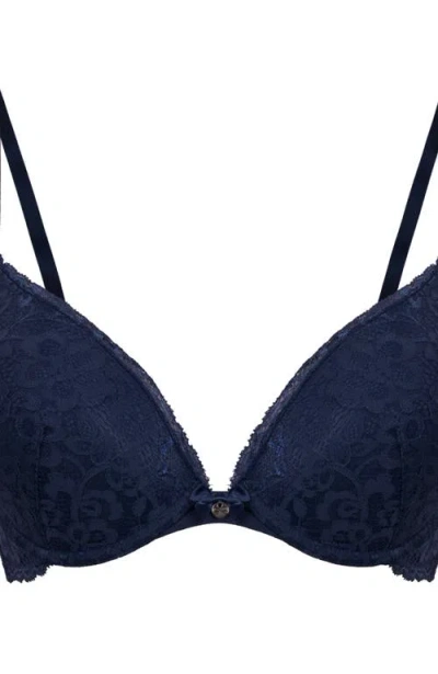 Hunkemoller Hunkemöller Marine Padded Push-up Underwired Bra In Blue