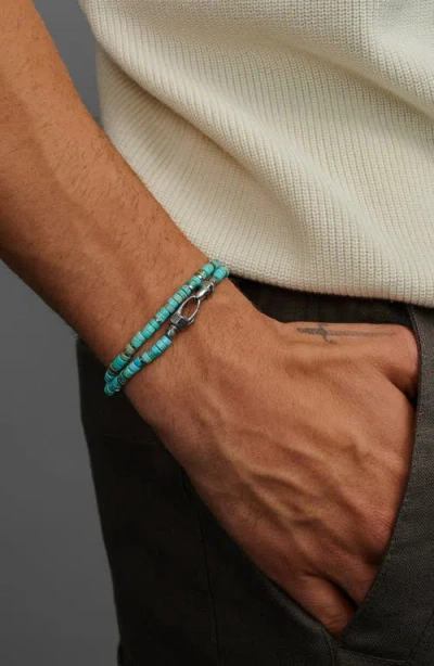 Nialaya Turquoise Heishi Wrap Bracelet In Blue