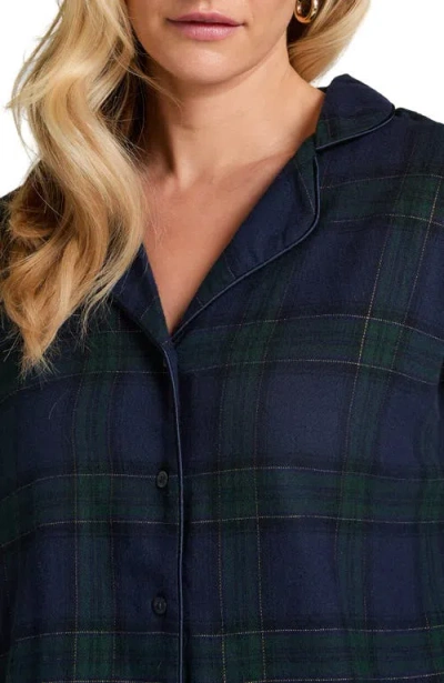Hunkemoller Hunkemöller Flannel Pyjama Top In Blue