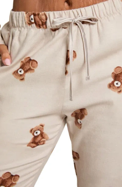 Hunkemoller Hunkemöller Pant Flannel Straight Bear In Gray