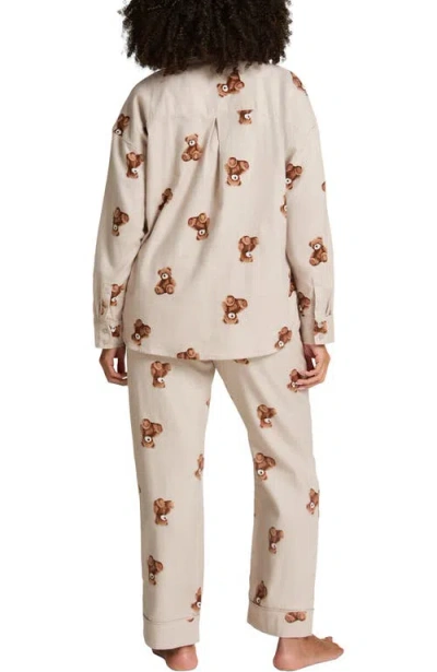 Hunkemoller Hunkemöller Pant Flannel Straight Bear In Gray