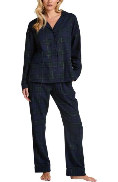 Hunkemoller Hunkemöller Flannel Pyjama Top In Blue