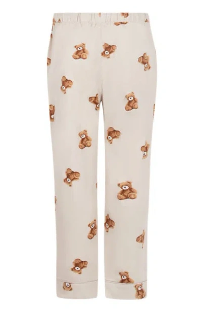 Hunkemoller Hunkemöller Pant Flannel Straight Bear In Gray