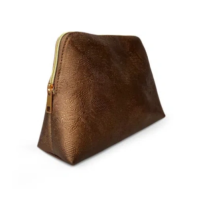 Youzey Metallic Ember Cosmetic Makeup Bag In Brown