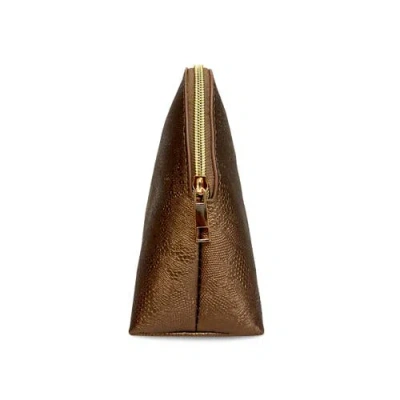 Youzey Metallic Ember Cosmetic Makeup Bag In Brown