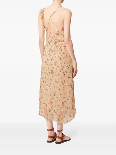 Isabel Marant Étoile Luxie Floral-pattern Midi Dress In Neutral