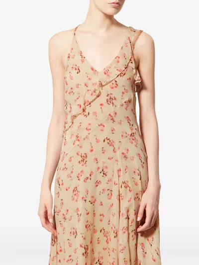 Isabel Marant Étoile Luxie Floral-pattern Midi Dress In Neutral