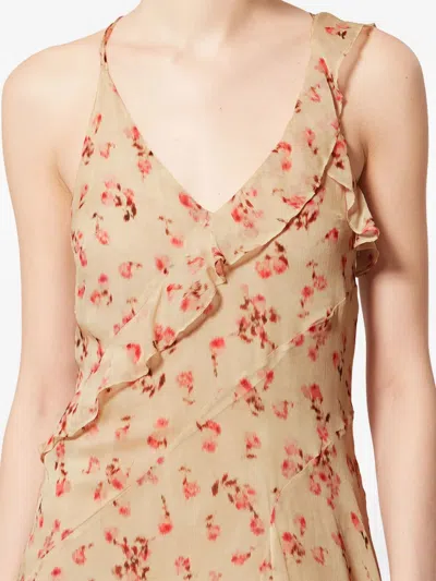 Isabel Marant Étoile Luxie Floral-pattern Midi Dress In Neutral