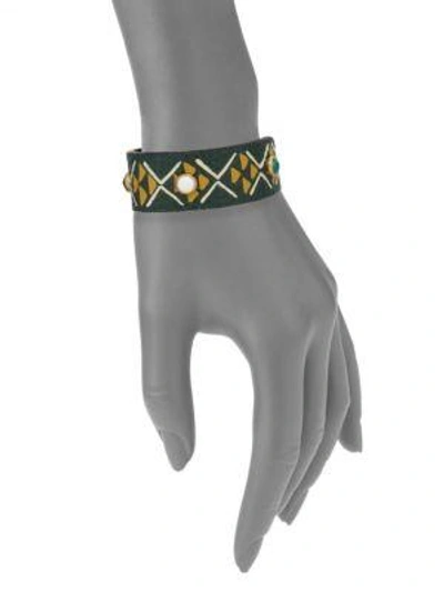 Shop Valentino Primitive Leather Bracelet In Na